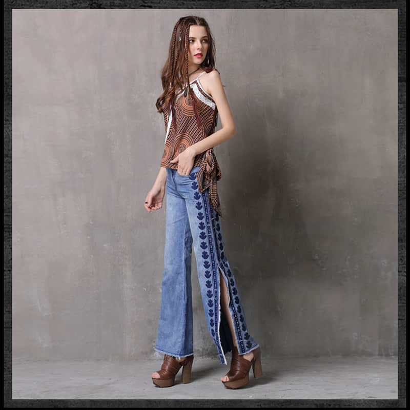 Printed chiffon blouse, retro bow lace small sling  | IFAUN