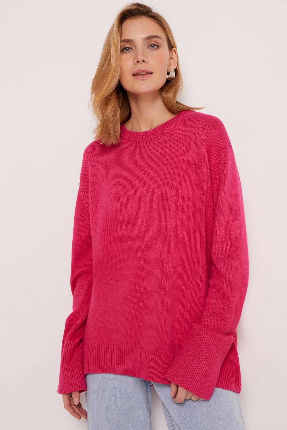 Women's solid color sweater