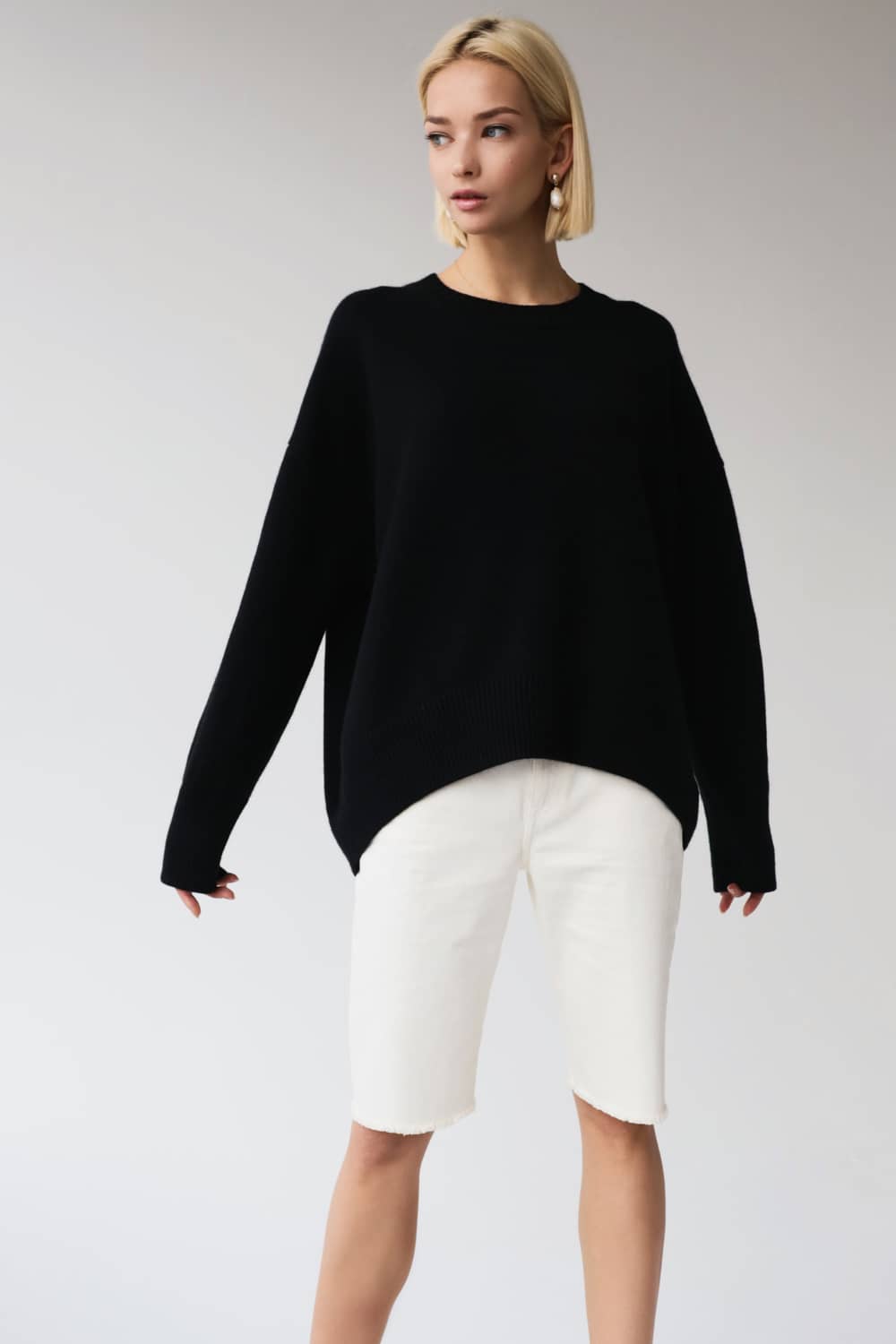 Women's solid color sweater