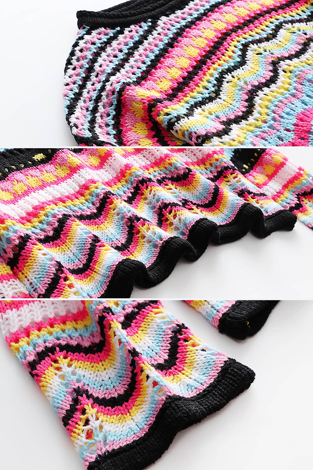 Round neck striped sweater for women