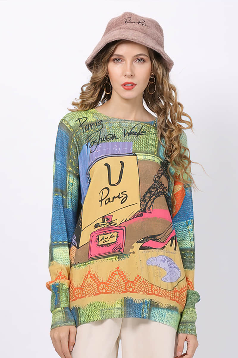 Women's plus size knitted pullover T-shirt One Color / L | IFAUN