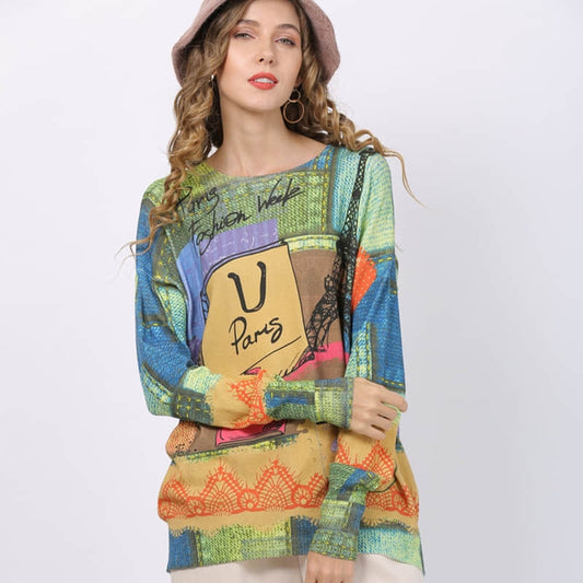 Women's plus size knitted pullover T-shirt One Color / S | IFAUN