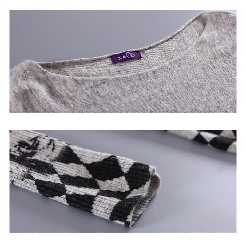 Women's plus size cartoon print pullover sweater  | IFAUN
