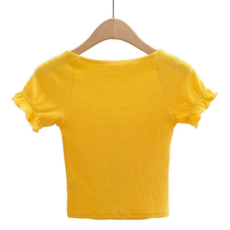 Women's round neck stitching short-sleeved T-shirt  | IFAUN