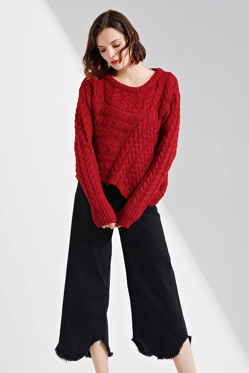 Women's twist pullover sweater  | IFAUN