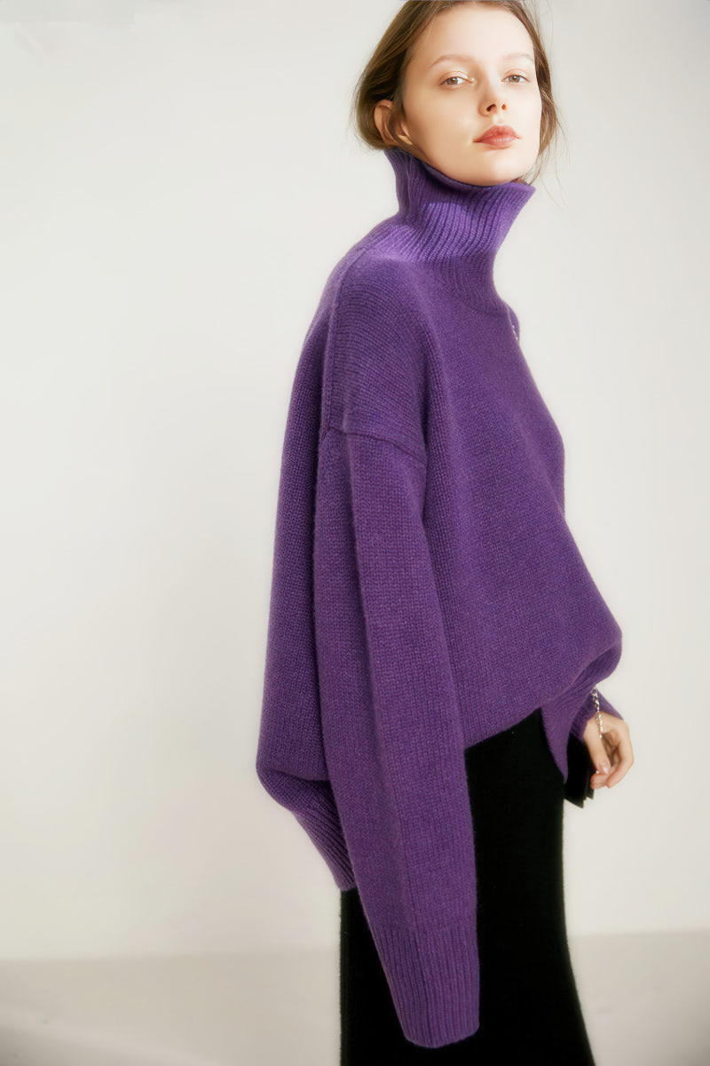 Thick Loose Slouchy Wool Turtleneck Sweater