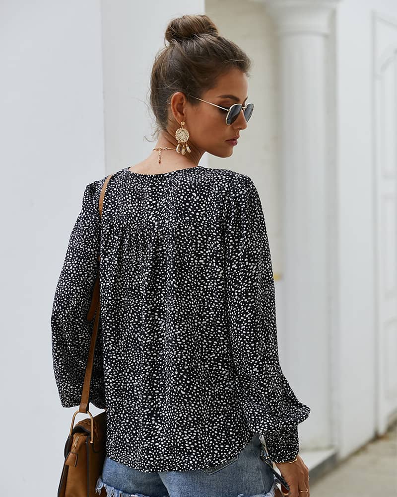 Trendy sexy long-sleeved T-shirt Black / XL | IFAUN