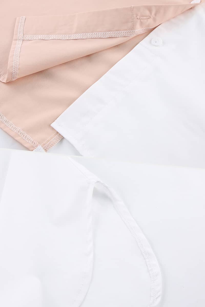Women's Long-sleeved simple stitching contrast color ladies shirt  | IFAUN