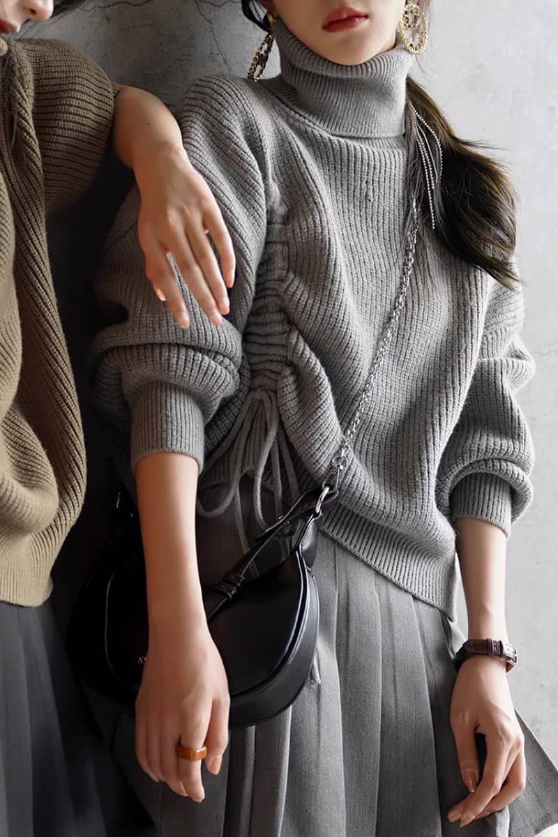Loose lazy turtleneck sweater for women