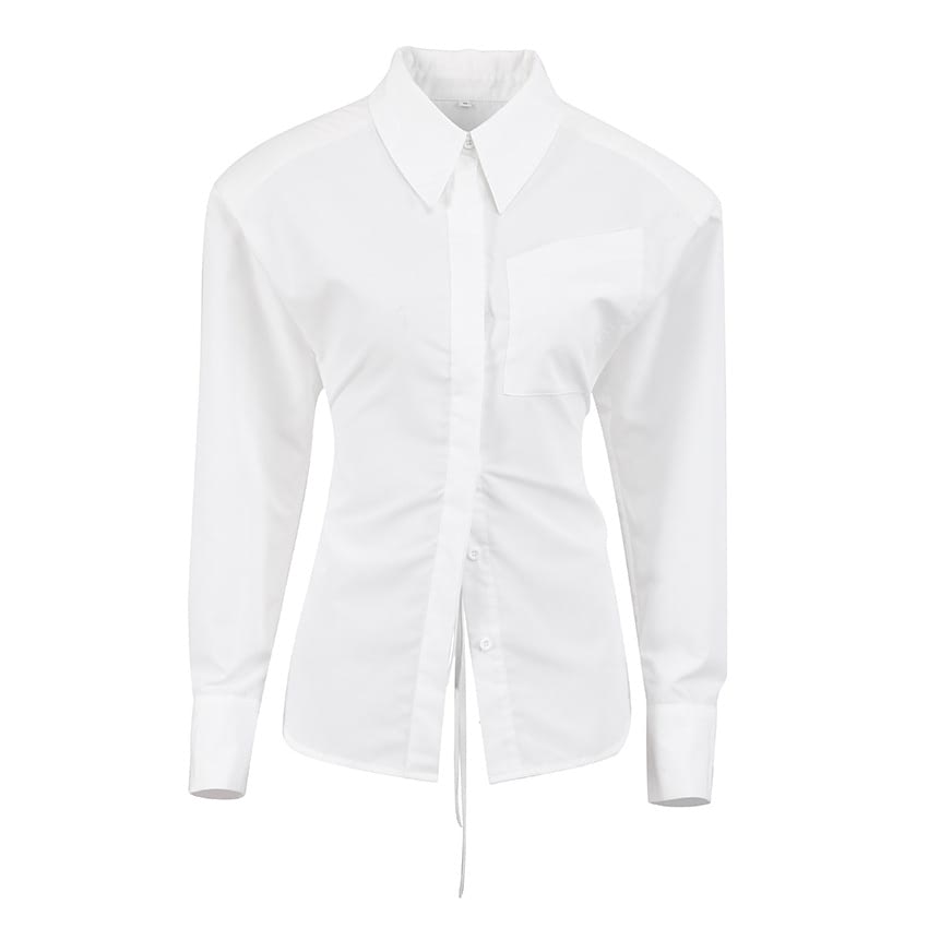 Women's backless shirt with shoulder pads