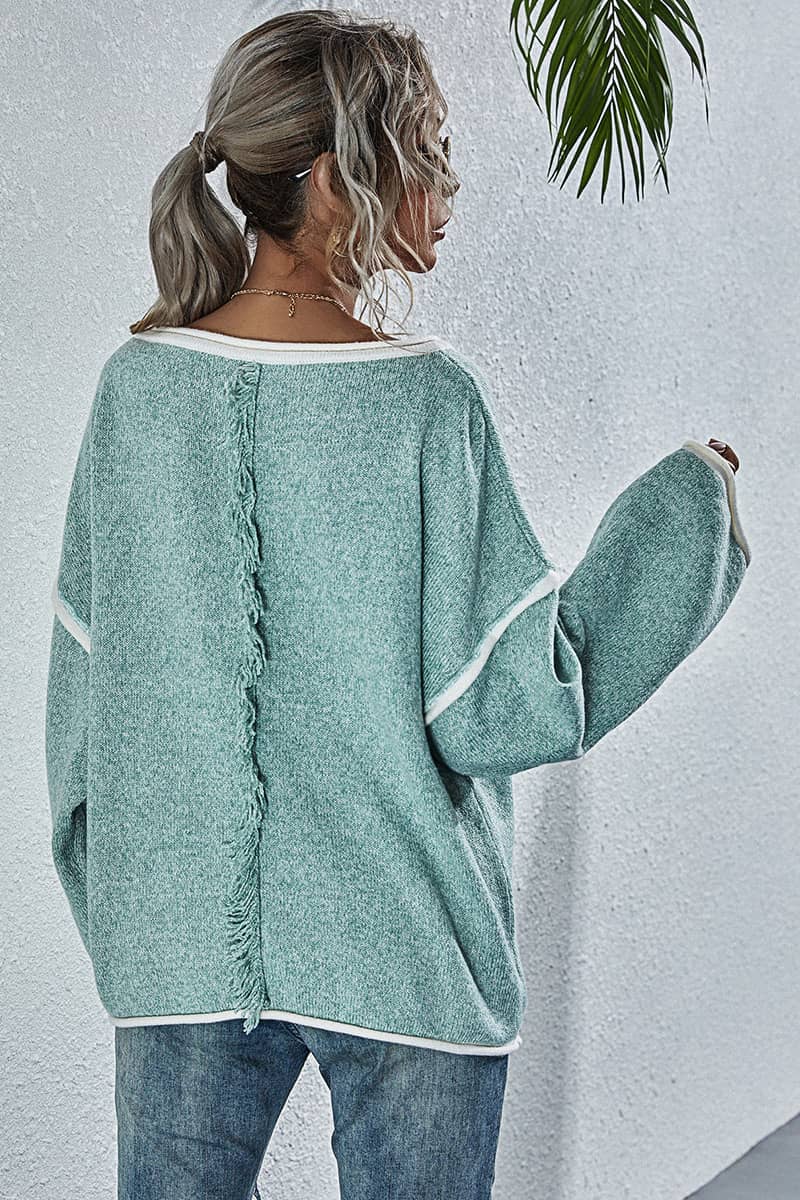 Crew Neck Sweater Loose Plus Size Fashion Women's Sweater
