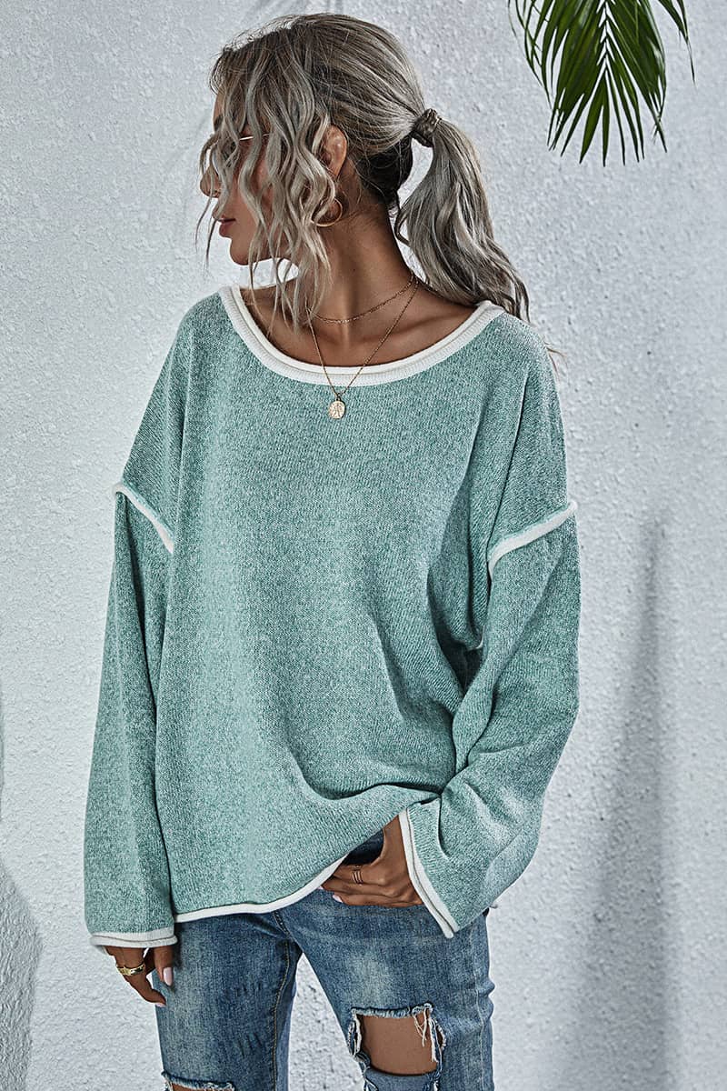 Crew Neck Sweater Loose Plus Size Fashion Women's Sweater