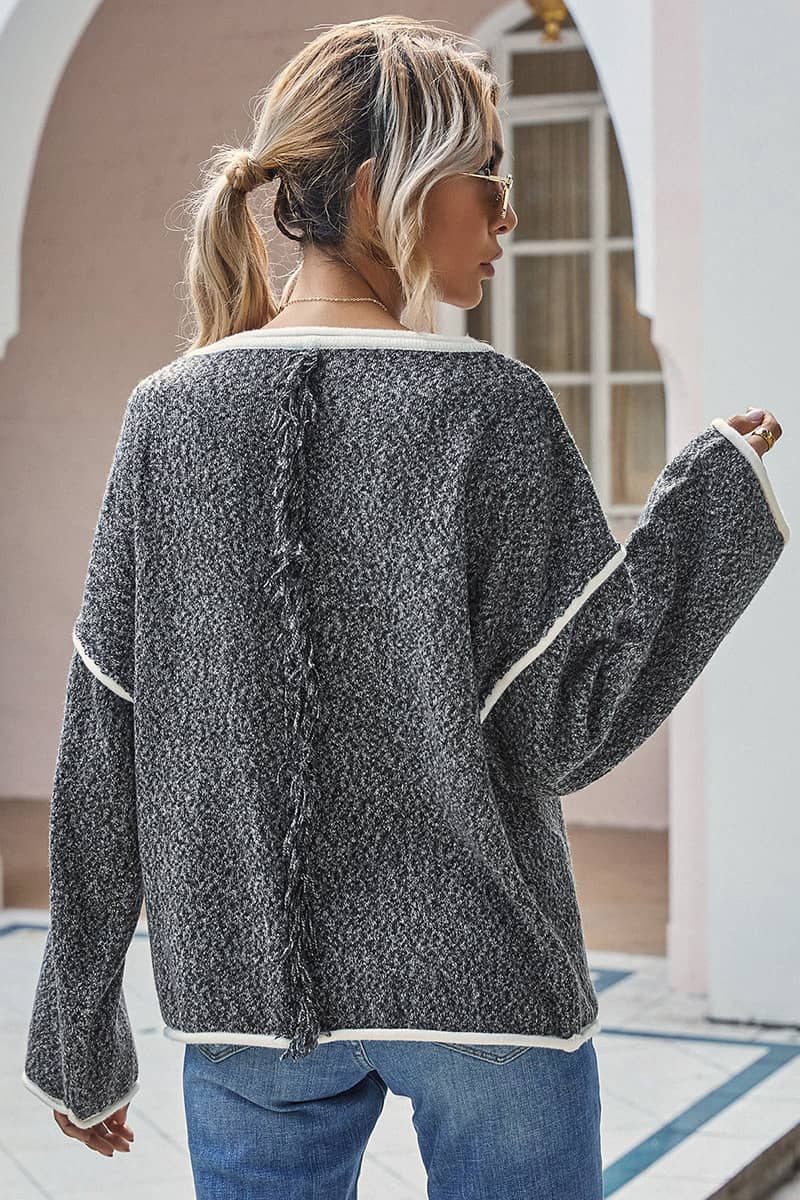 Crew Neck Sweater Loose Plus Size Fashion Women's Sweater