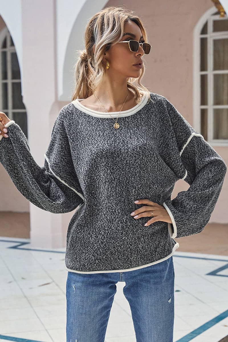 Crew Neck Sweater Loose Plus Size Fashion Women's Sweater