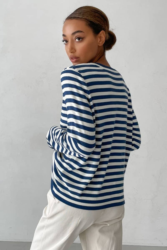 Crew Neck Striped Sweater