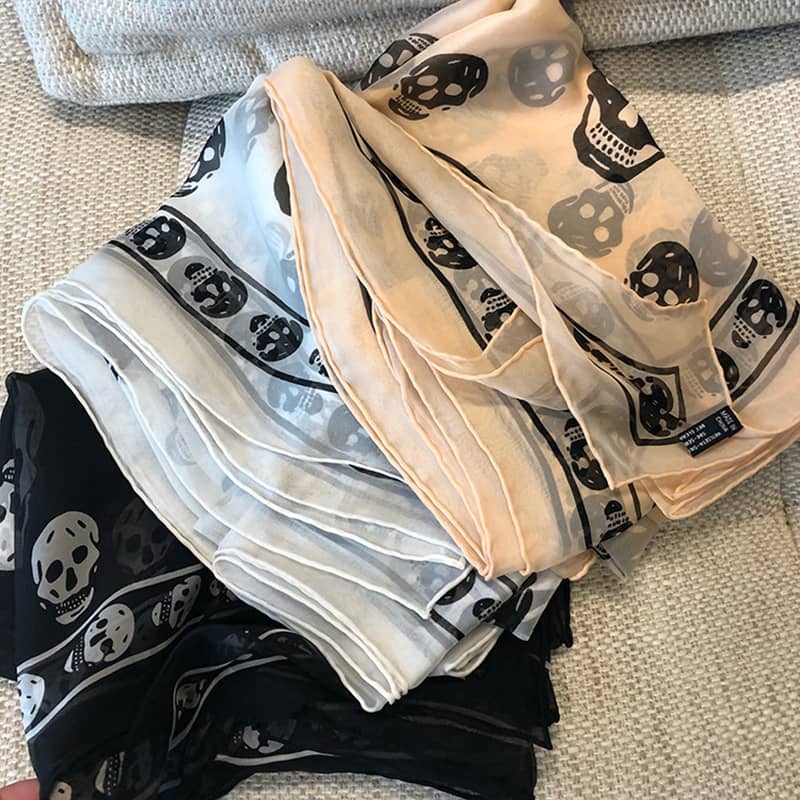 Classic skull silk big square scarf - 135*135cm