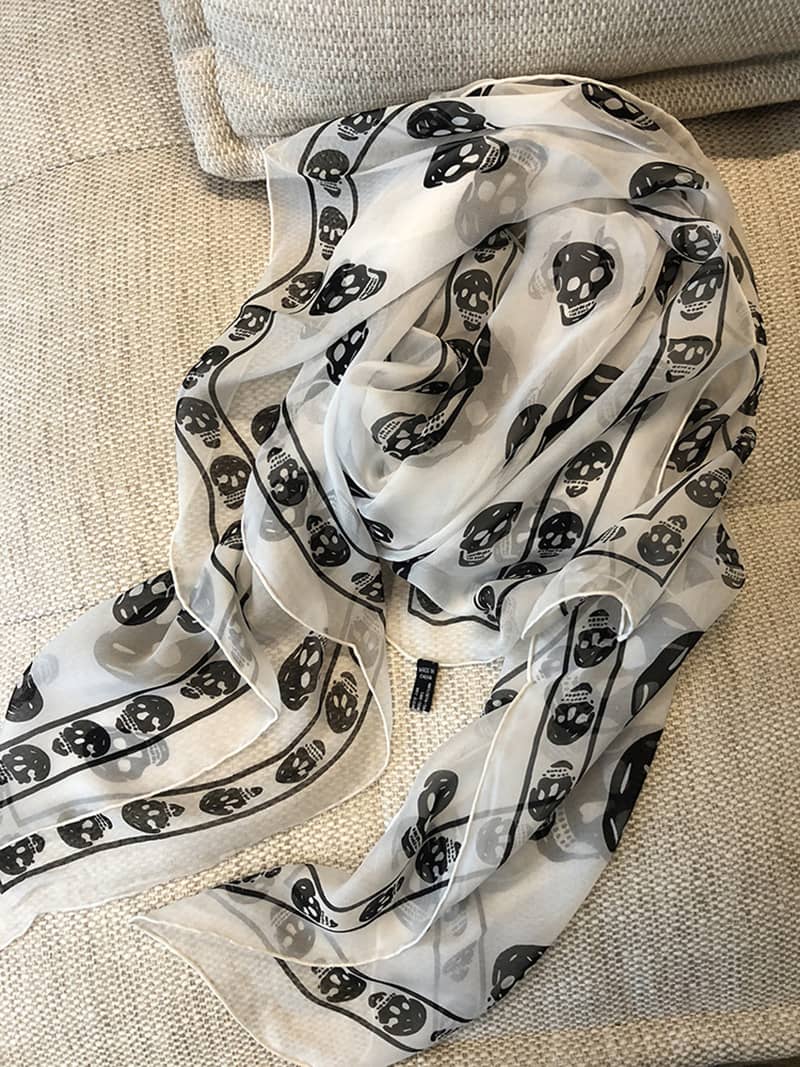 Classic skull silk big square scarf - 135*135cm