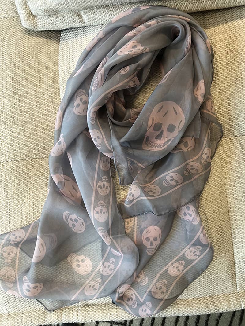 Classic skull silk big square scarf - 135*135cm