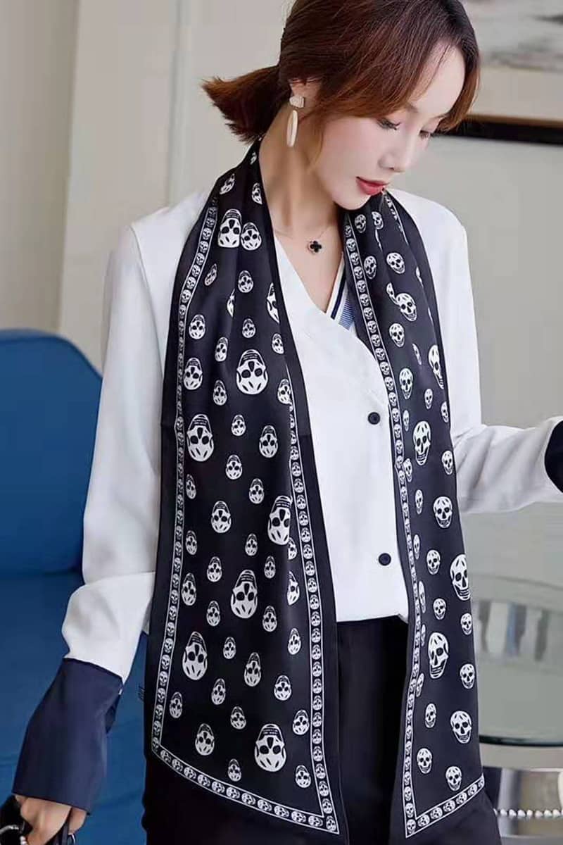 Skull print scarf - 160*20cm