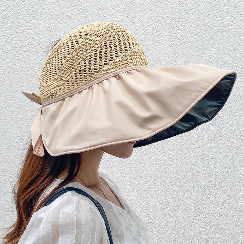 Sun protection vinyl empty top hat visor hat