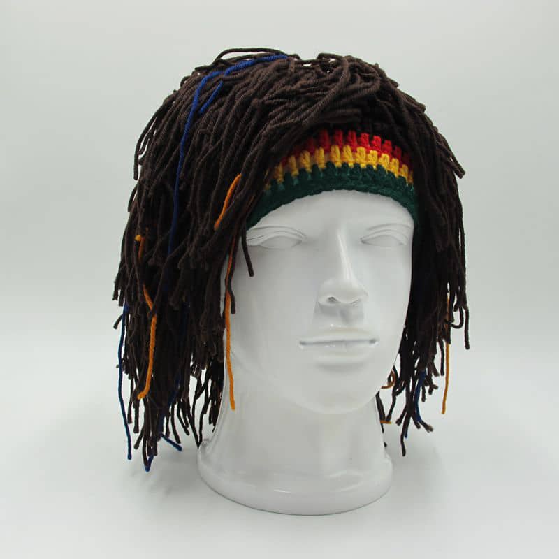 Long Crochet Wig Cap Creative Straw Hat