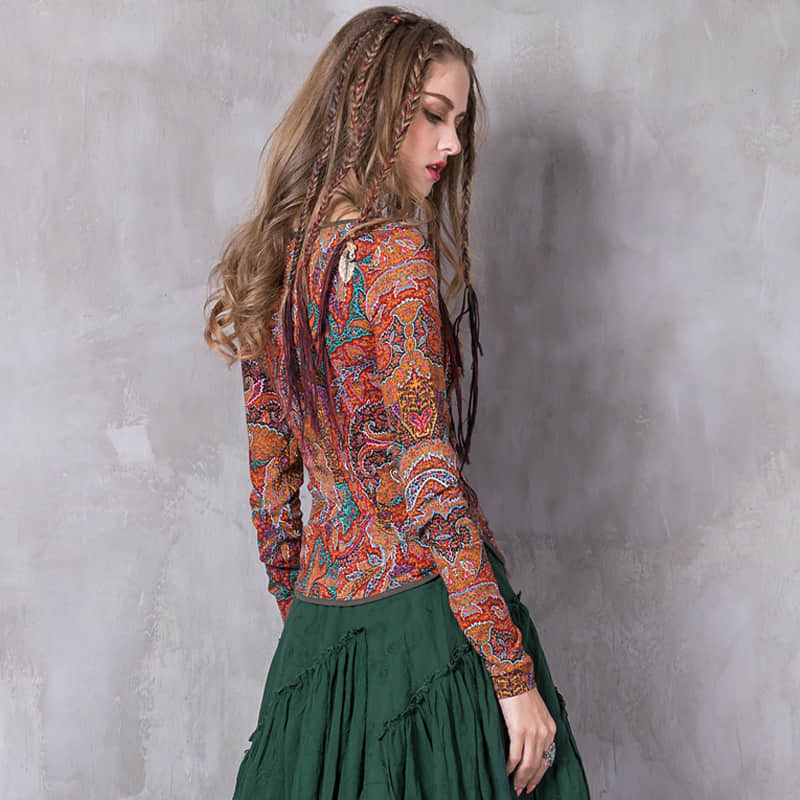 Women's disc button stretch long-sleeved shirt  | IFAUN