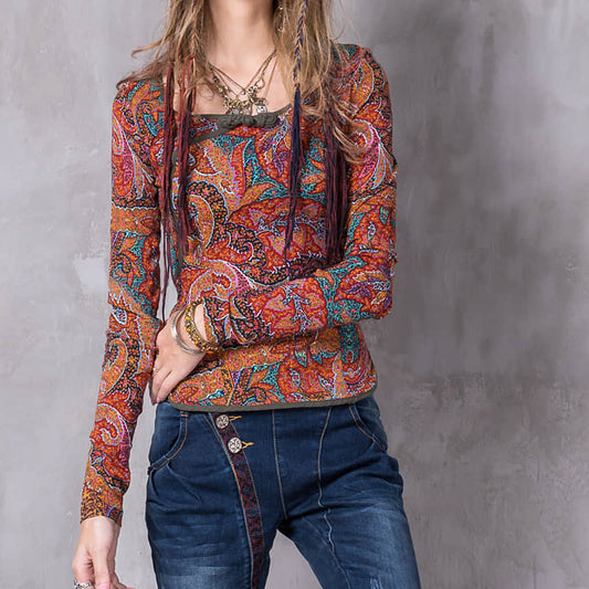 Women's disc button stretch long-sleeved shirt S | IFAUN