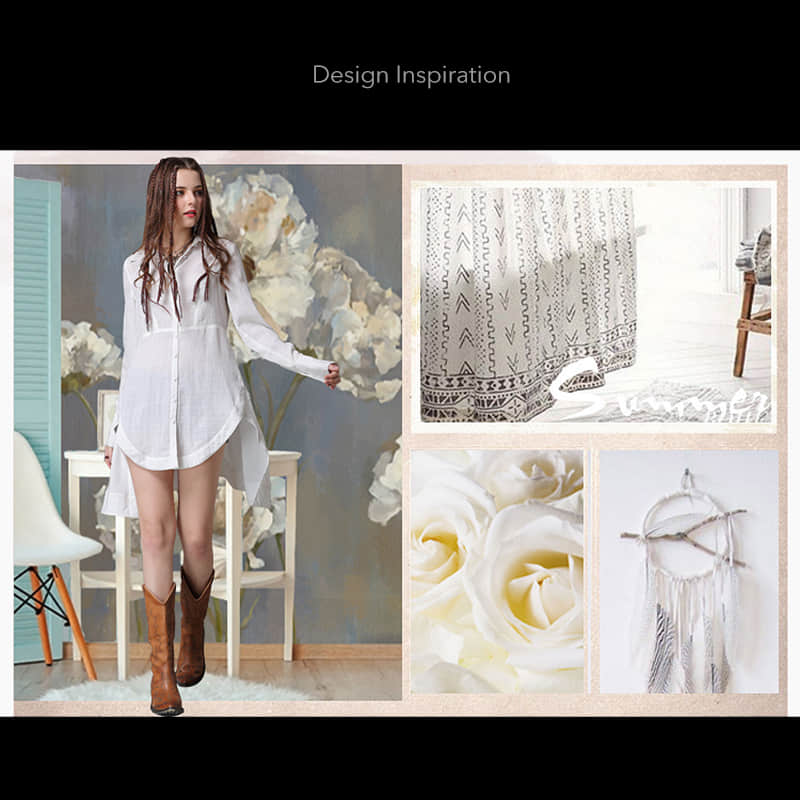 Women's irregular waist long-sleeved cotton and linen top  | IFAUN