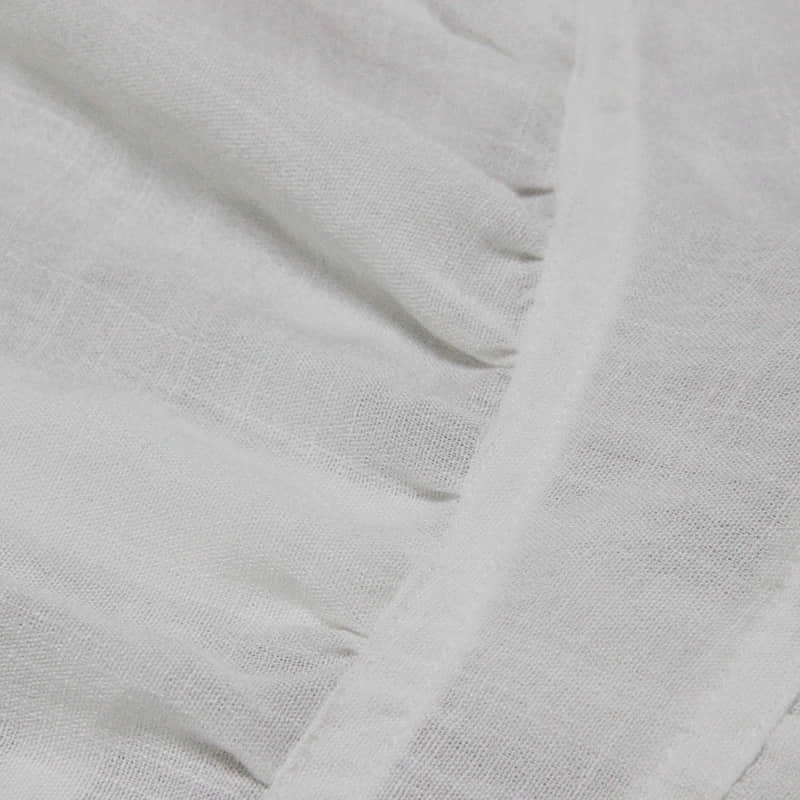 Women's irregular waist long-sleeved cotton and linen top  | IFAUN