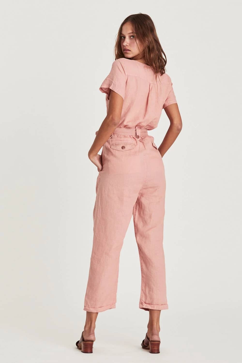 Single-breasted all-match cropped jumpsuit  | IFAUN