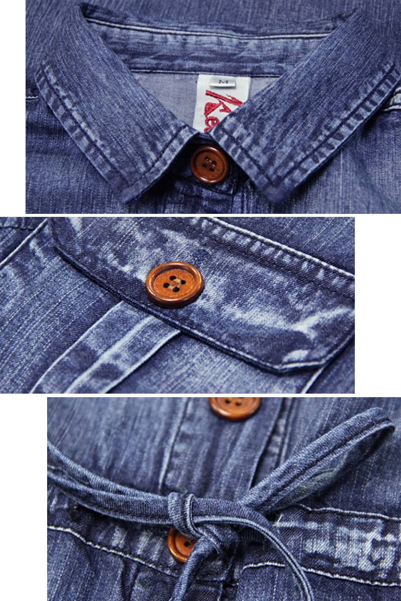 Embroidered denim high waist jumpsuit for women  | IFAUN