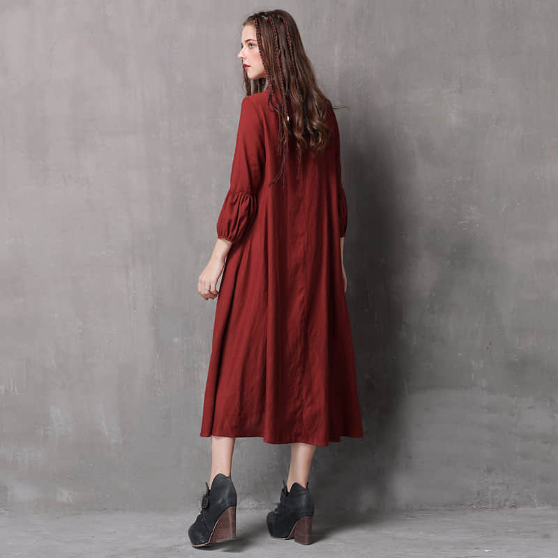 Loose cotton and linen dress  | IFAUN