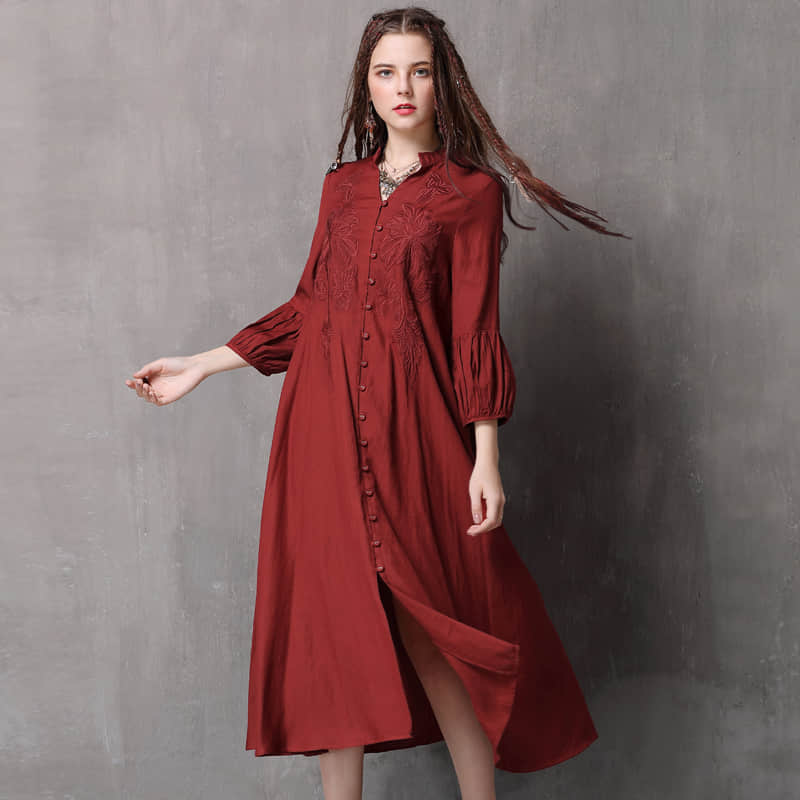 Loose cotton and linen dress  | IFAUN