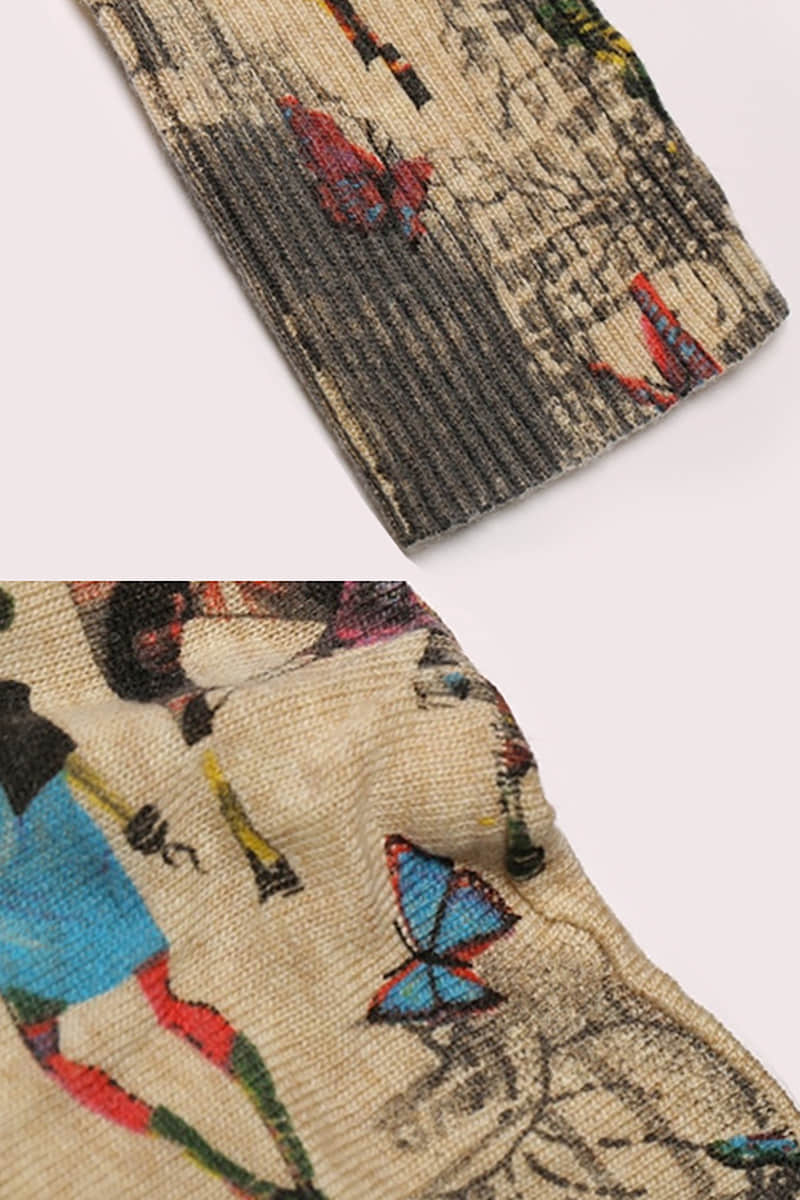 Loose and simple printed sweater  | IFAUN