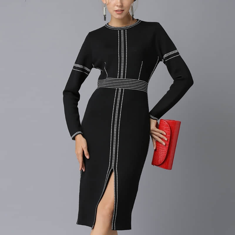 Women's knitted dress mid-length S | IFAUN