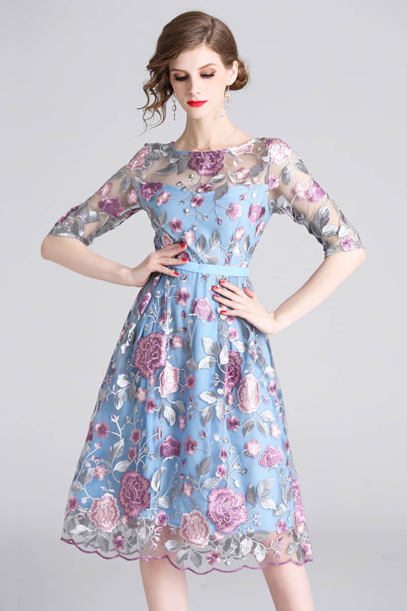 Spring and summer embroidered dress 2XL | IFAUN