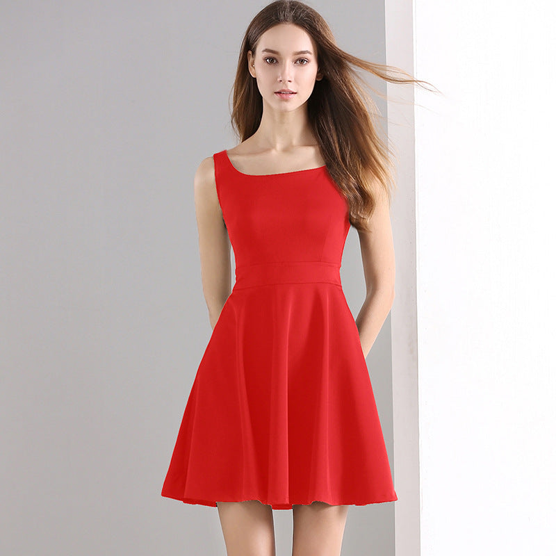 Sleeveless slim slimming bottoming dress  | IFAUN