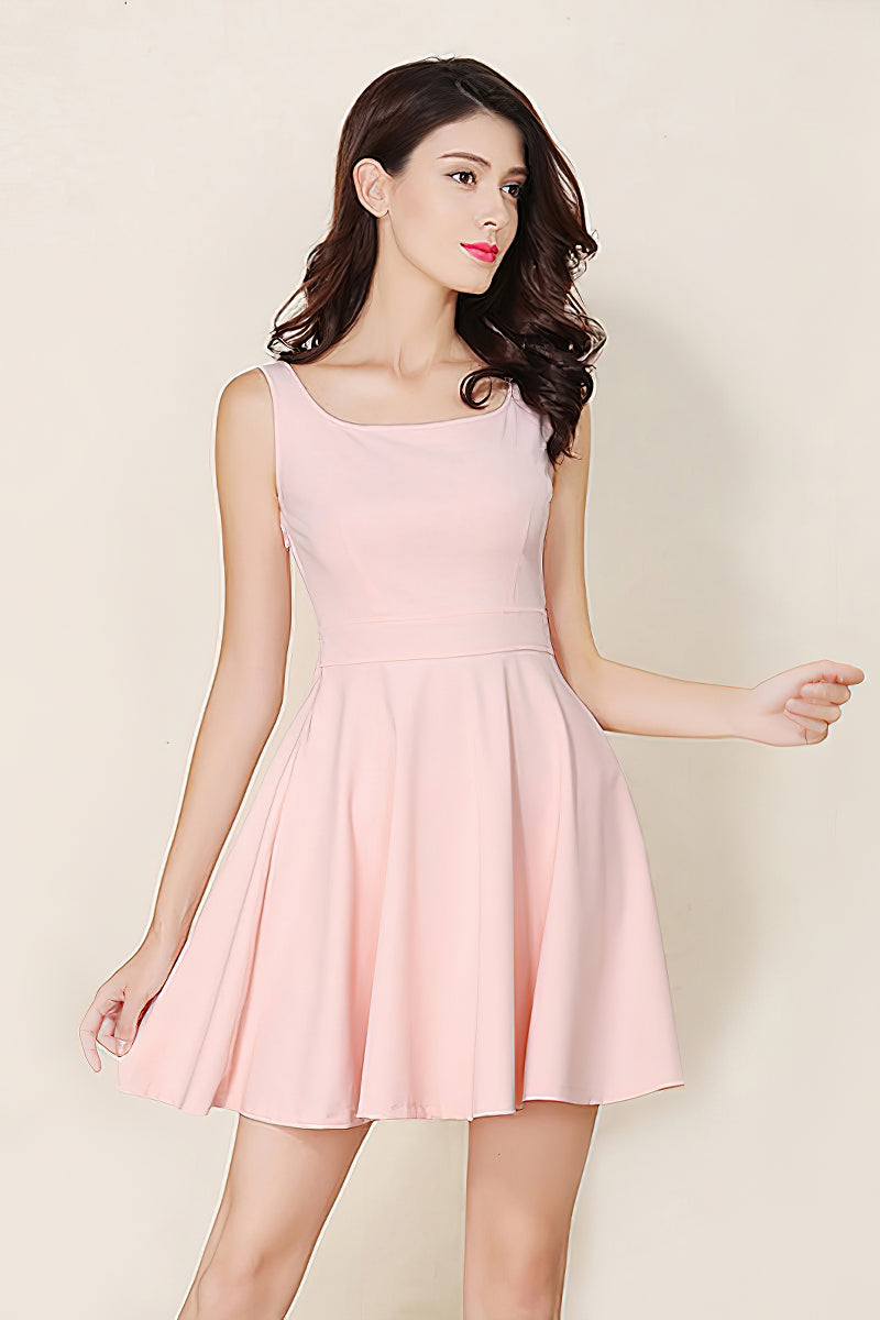Sleeveless slim slimming bottoming dress Pink / 3XL | IFAUN