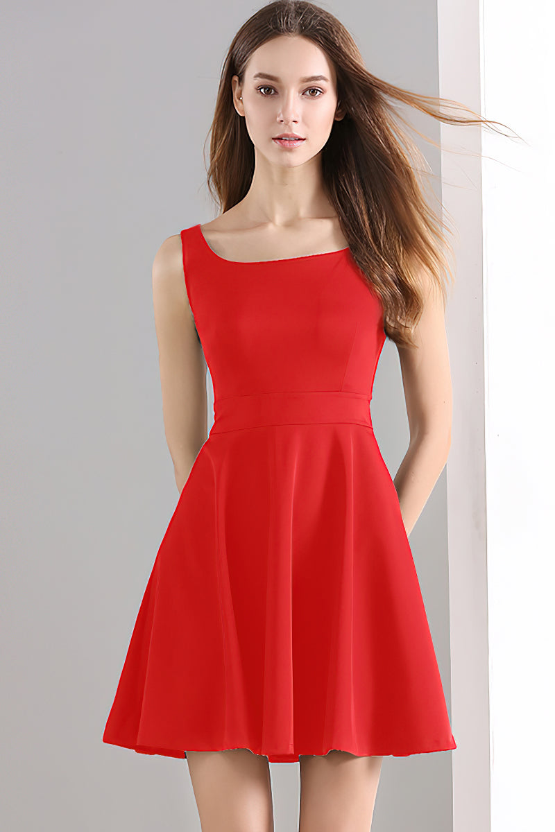 Sleeveless slim slimming bottoming dress Red / 3XL | IFAUN