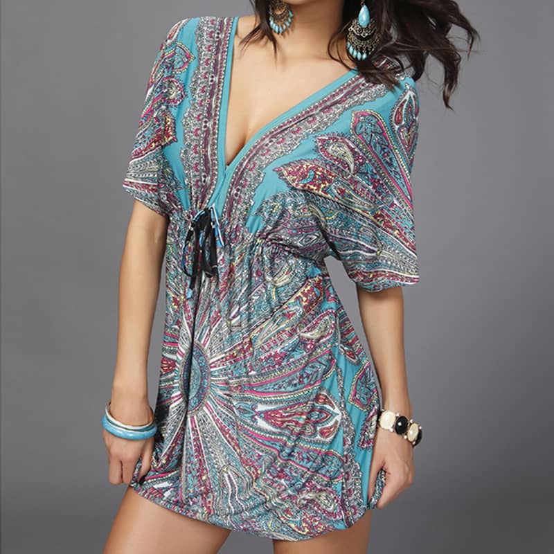 Sexy milk silk print dress  | IFAUN