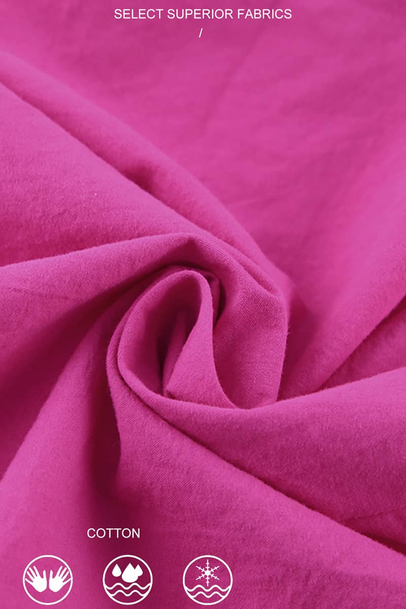 Hot pink short-sleeved shirt and hip skirt dress  | IFAUN