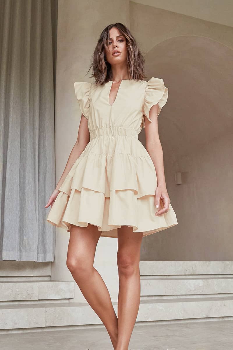 Hollow cake skirt cotton dress