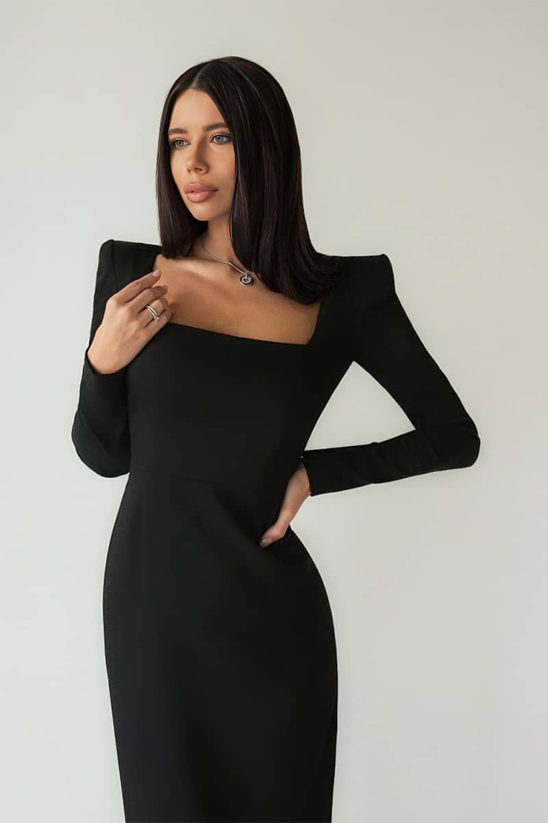 Slim fit hip wrap dress