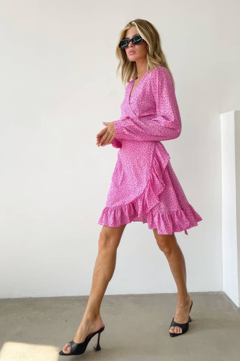 Polka Dot V-Neck Mermaid Dress