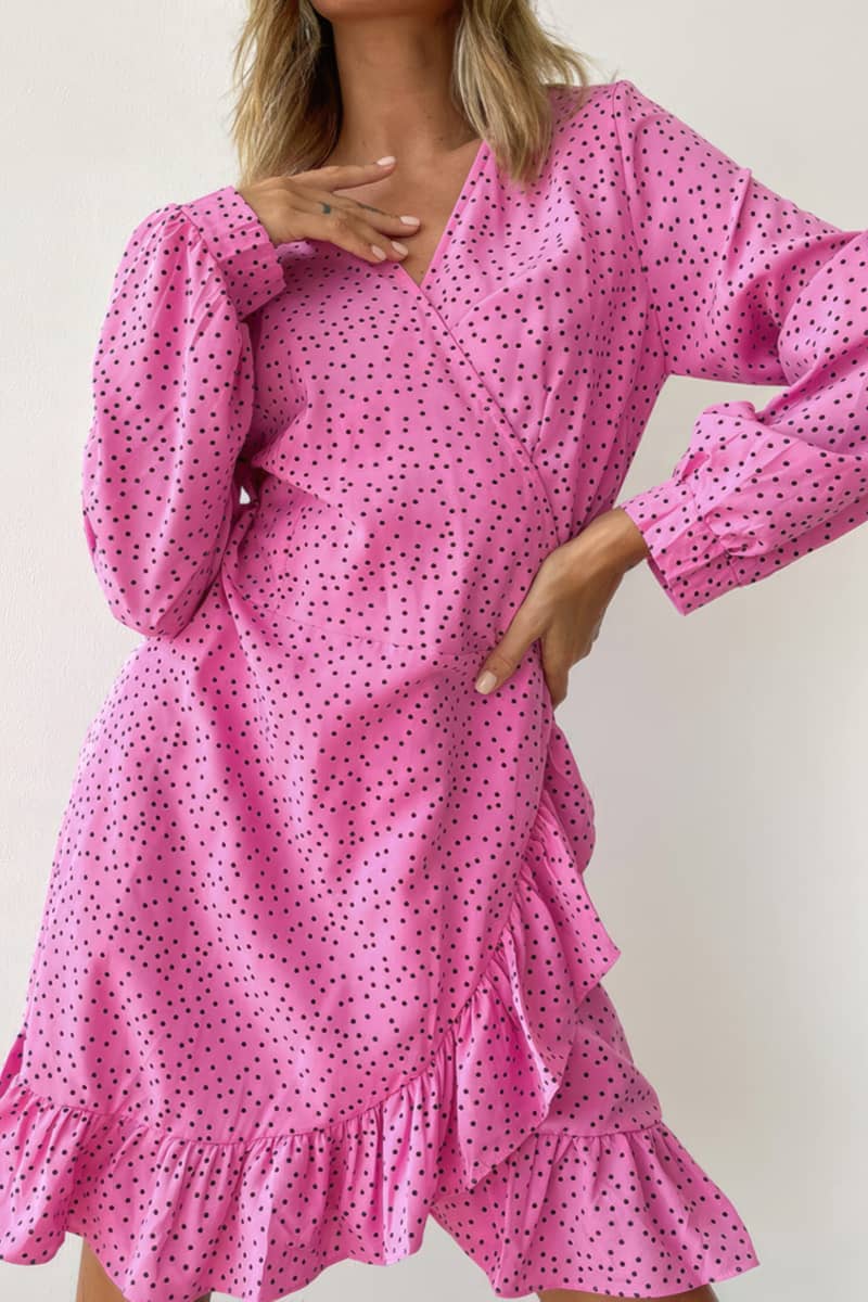 Polka Dot V-Neck Mermaid Dress