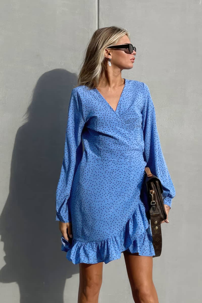 Polka Dot V-Neck Mermaid Dress