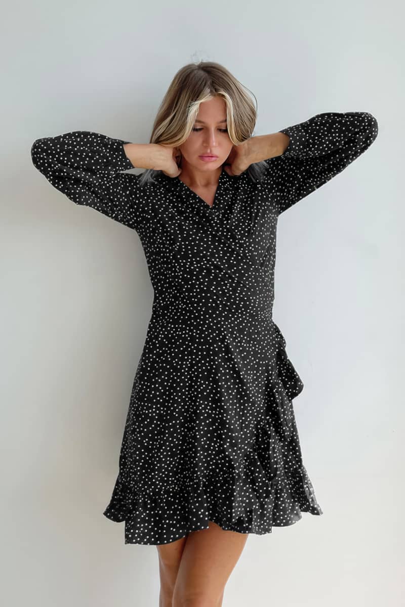 Polka Dot V-Neck Mermaid Dress
