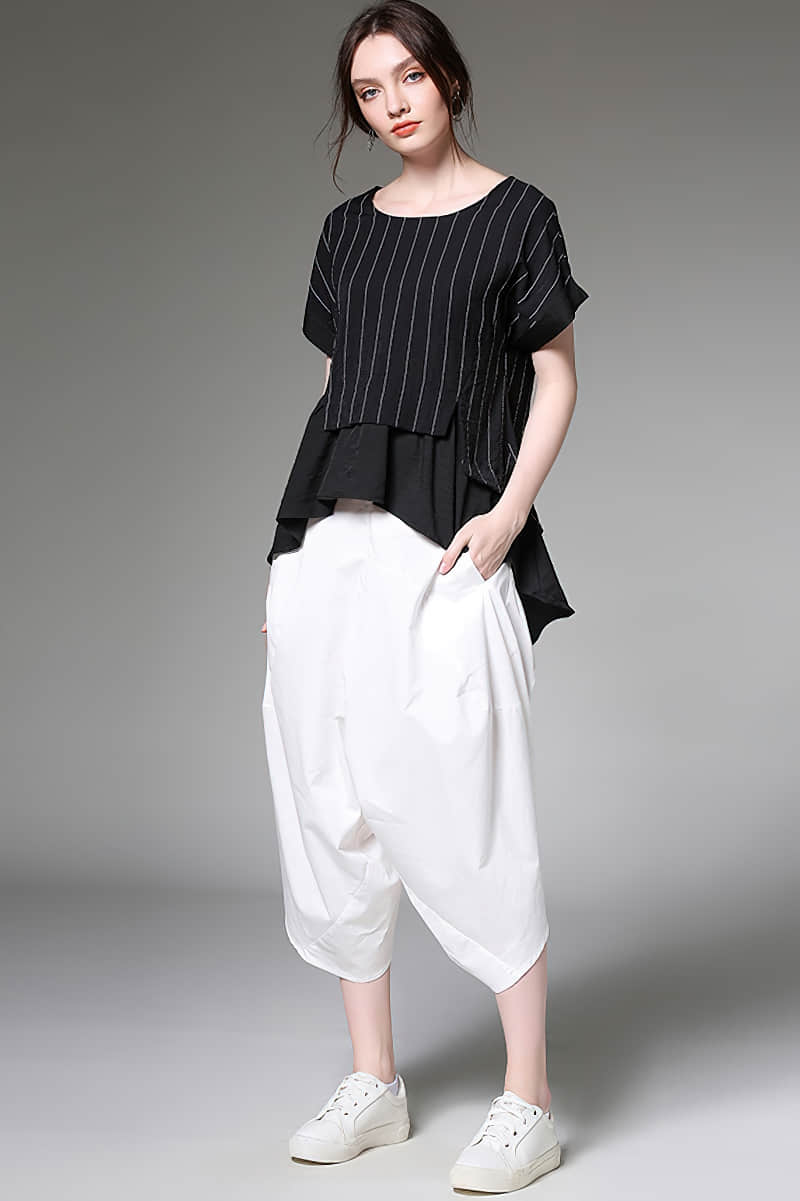 Women's plus size loose all-match harem pants White / 4XL | IFAUN