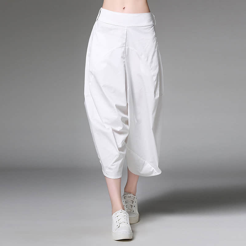 Women's plus size loose all-match harem pants White / XL | IFAUN