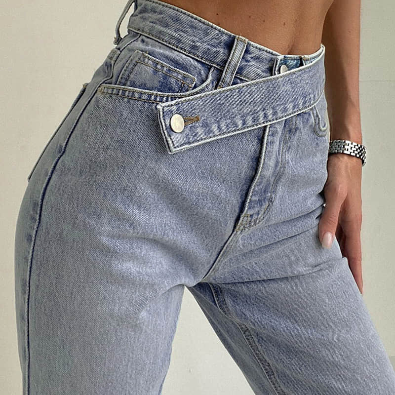 Women's featured sexy waist denim pants  | IFAUN
